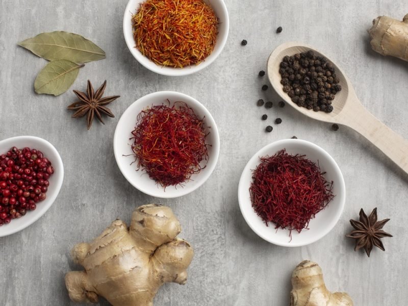 top-view-saffron-other-spices-still-life-composition